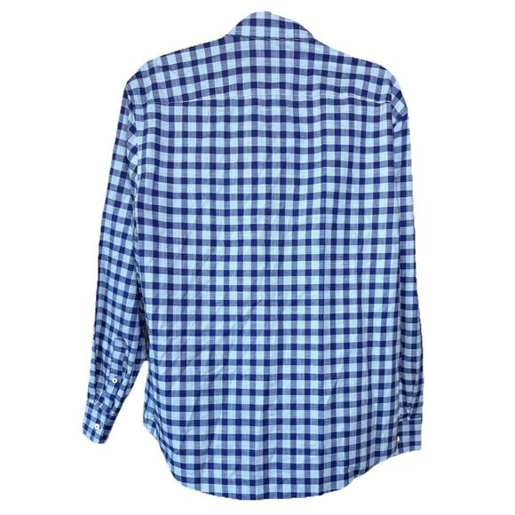 UNTUCKit Mariano WF Baby Blue Gingham All Cotton Button Down Shirt Men’s Size L - Picture 3 of 13